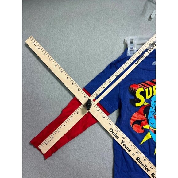 Superman Shirt Boys Blue/Red 3T Kids Tee Long Sleeve Shirt - Picture 4 of 7